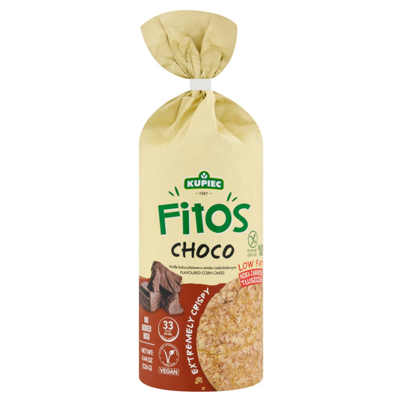 Kupiec Fitos Wafle kukurydziane o smaku czekoladowym 126 g